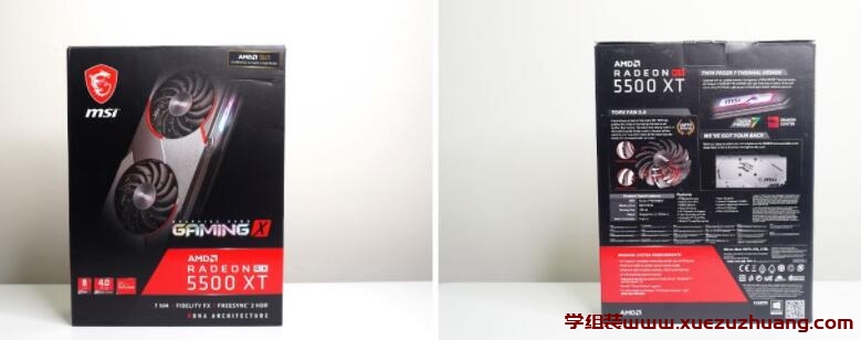 MSI Radeon RX 5500 XT Gaming X 8 GB包装&外观