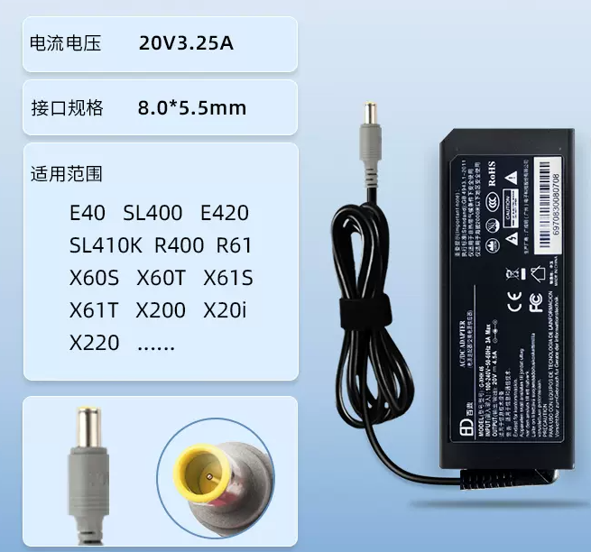 百鼎20V3.25A 圆口针 | 编号：SP00009