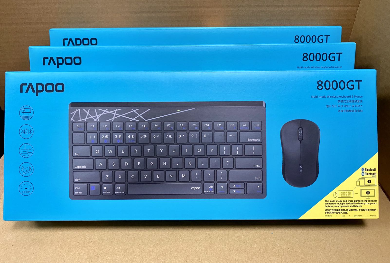 雷柏8000GT蓝牙+无线键鼠套装 | 编号：SP01036