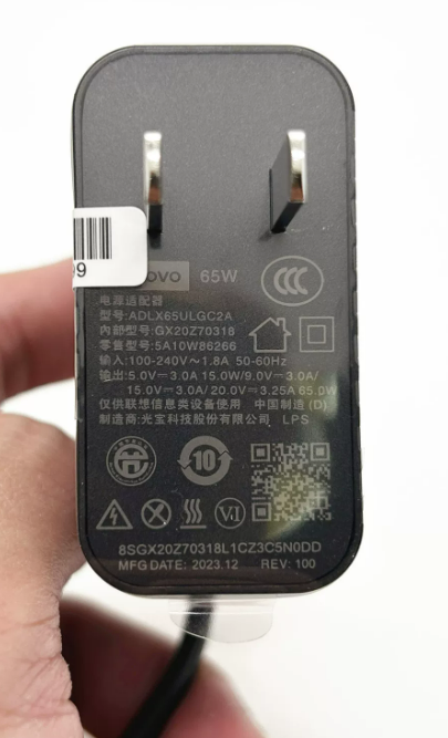 联想全新原装20V3.25A直插TYPE-C | 编号：SP01856