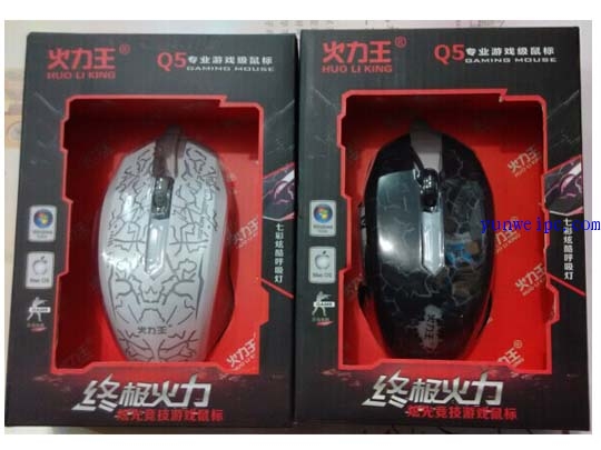厂家直销 火力王Q5鼠标七彩炫光竞技游戏USB有线鼠标
